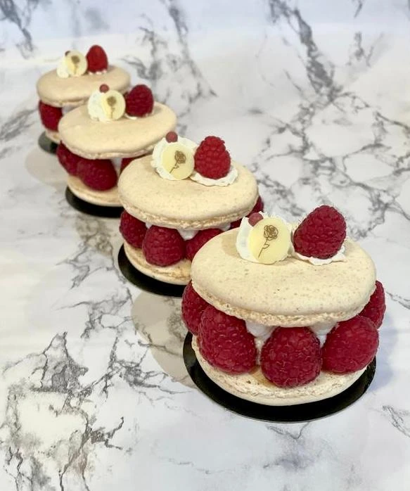 macaron rose Framboise individuel
